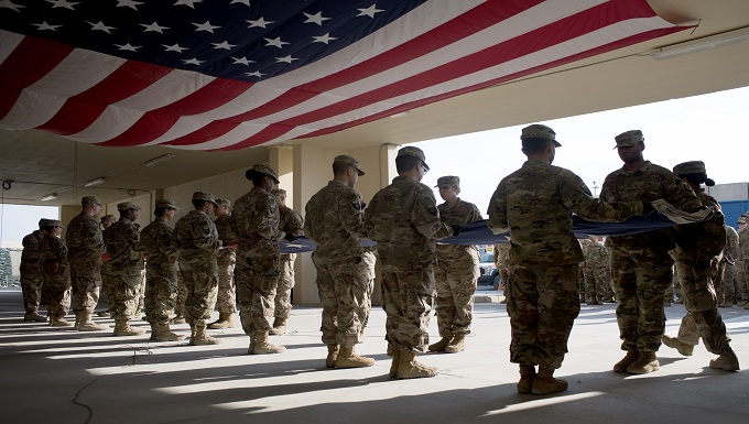 Craig Joint Theater Hospital hangs new flag over 'Warrior's Way'